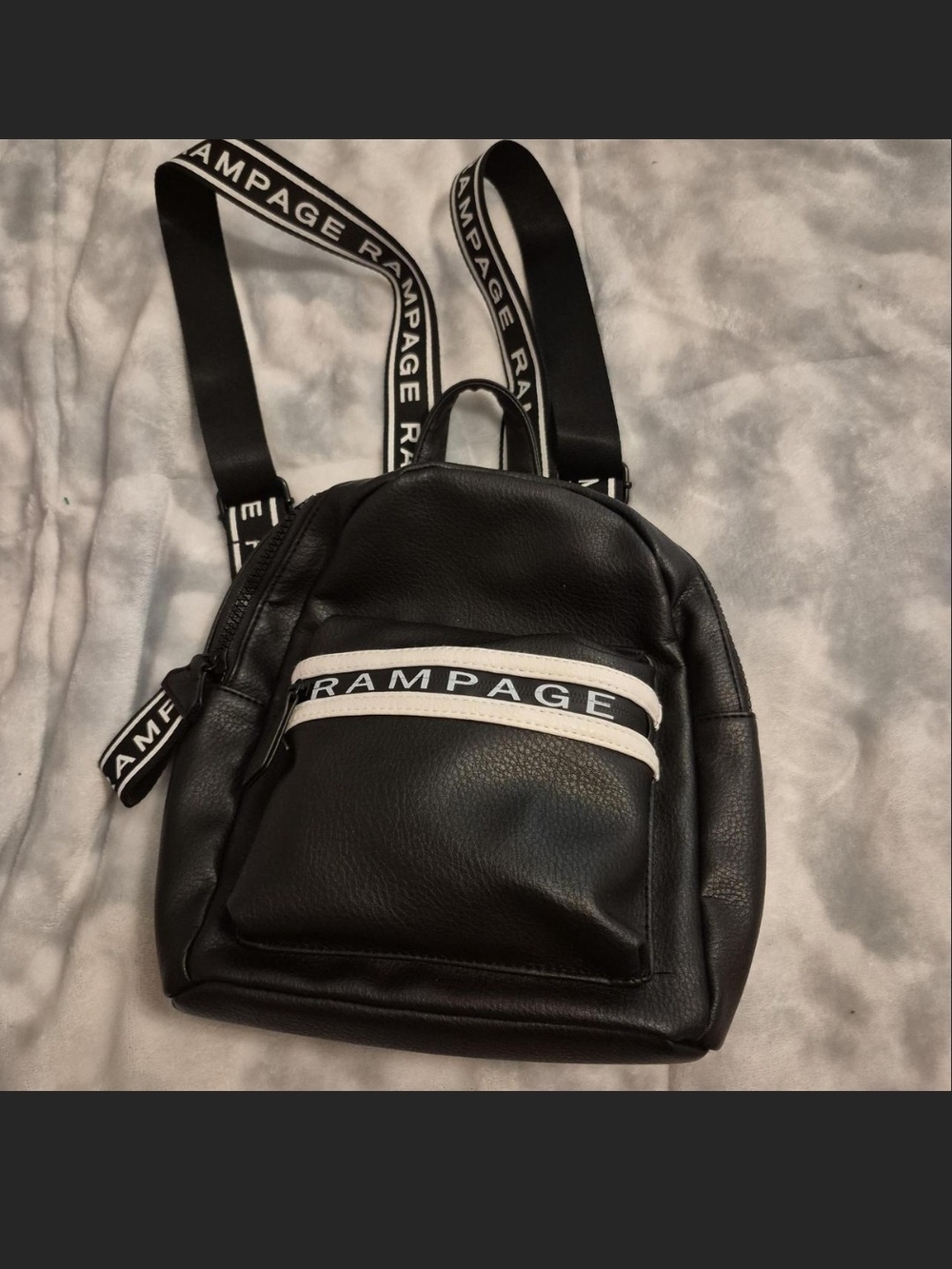 Rampage Black Mini Backpack with White Logo Accent